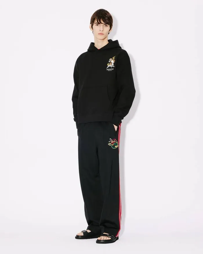 Kenzo Sweatshirts And Hoodies Men 039Year Of The Dragon039 Classic Hooded Embroidered Sweatshirt Black