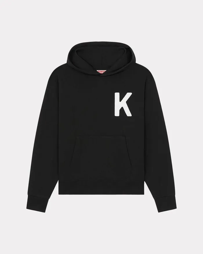 Kenzo Sweatshirts And Hoodies Men Elephant039 Embroidered Hooded Sweatshirt Black