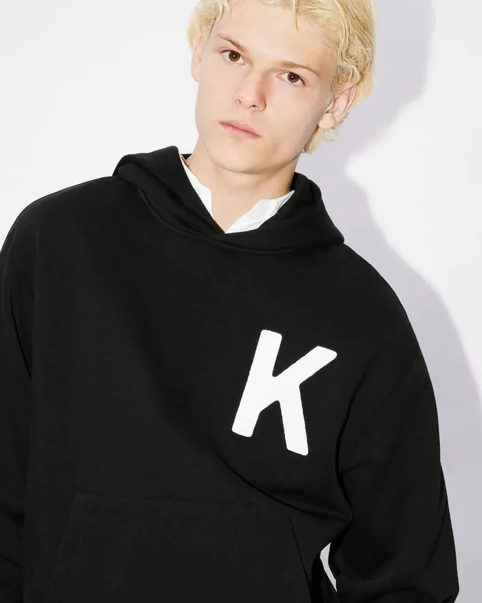 Kenzo Sweatshirts And Hoodies Men Elephant039 Embroidered Hooded Sweatshirt Black