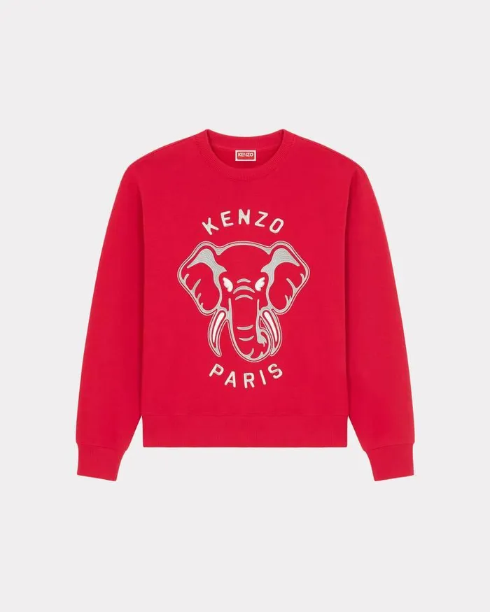 Kenzo Sweatshirts And Hoodies Men Elephant039 Embroidered Sweatshirt Cherry