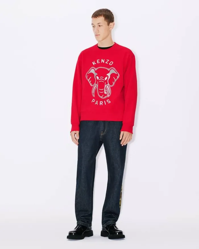 Kenzo Sweatshirts And Hoodies Men Elephant039 Embroidered Sweatshirt Cherry