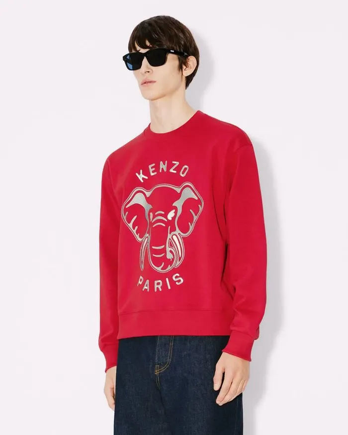 Kenzo Sweatshirts And Hoodies Men Elephant039 Embroidered Sweatshirt Cherry
