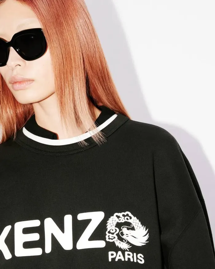 Kenzo Sweatshirts And Hoodies MenWomen 039Year Of The Dragon039 Oversize Genderless Sweatshirt Black