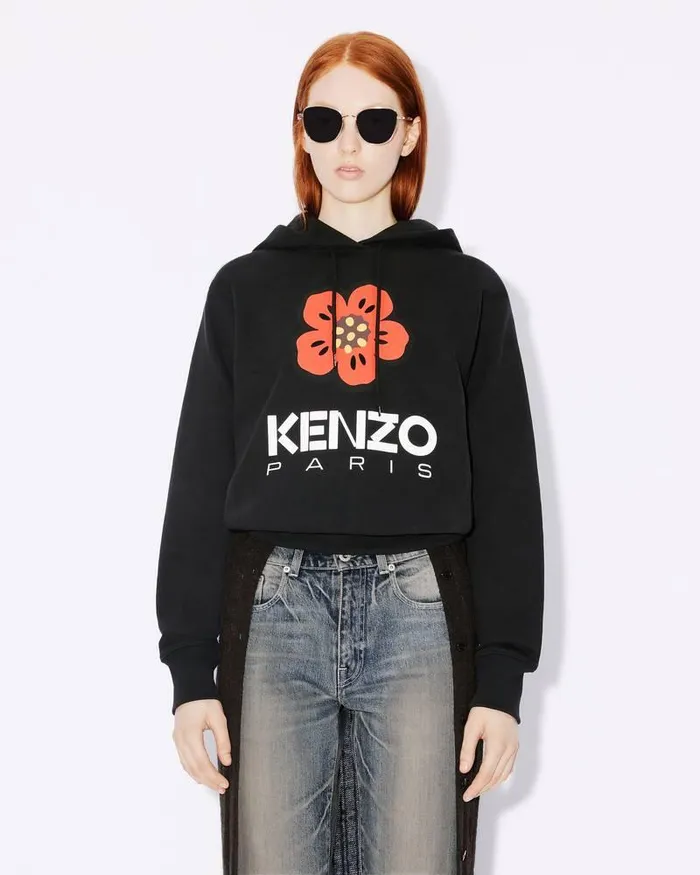 Kenzo Sweatshirts And Hoodies Women 039Boke Flower039 Hooded Sweatshirt Black