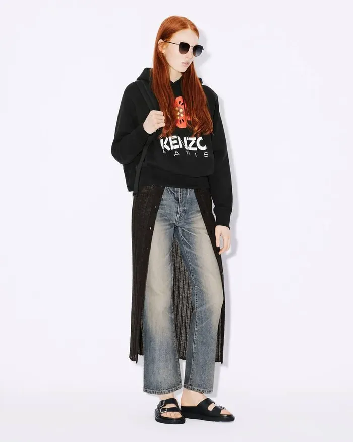 Kenzo Sweatshirts And Hoodies Women 039Boke Flower039 Hooded Sweatshirt Black