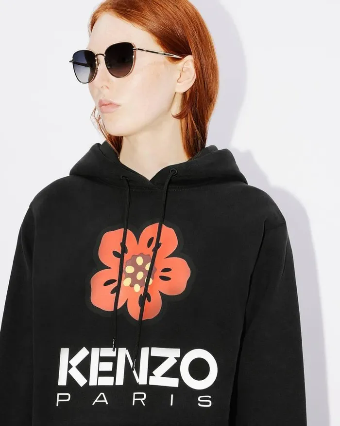 Kenzo Sweatshirts And Hoodies Women 039Boke Flower039 Hooded Sweatshirt Black