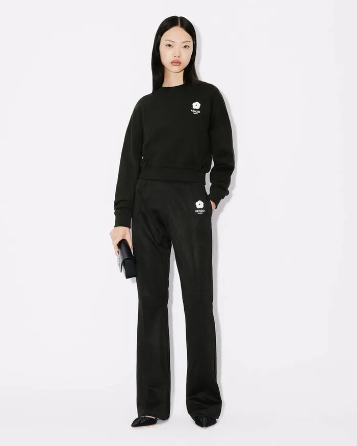 Kenzo Sweatshirts And Hoodies Women 039Boke Flower 20039 Short Embroidered Sweatshirt Black