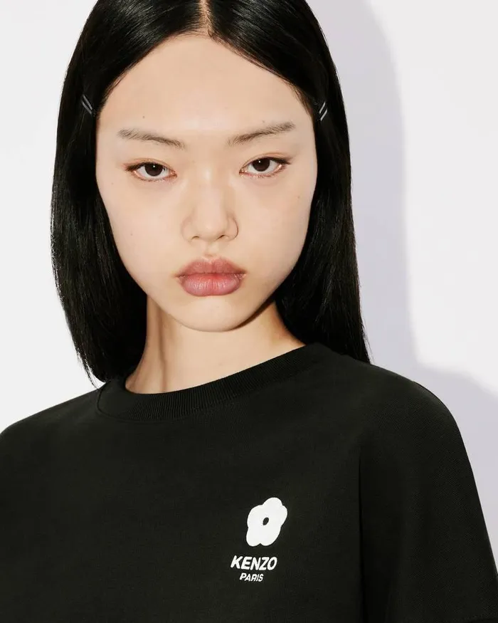 Kenzo Sweatshirts And Hoodies Women 039Boke Flower 20039 Short Embroidered Sweatshirt Black