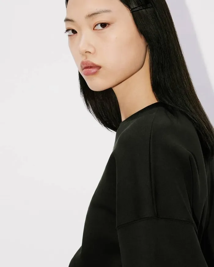 Kenzo Sweatshirts And Hoodies Women 039Boke Flower 20039 Short Embroidered Sweatshirt Black