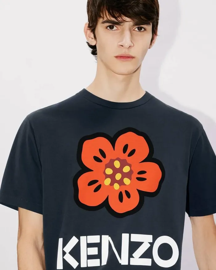 Kenzo TShirts And Polos Men 039Boke Flower039 Classic Tshirt Midnight Blue