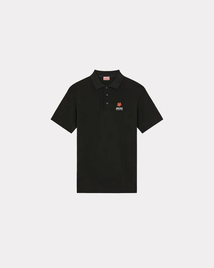 Kenzo TShirts And Polos Men 039Boke Flower039 Embroidered Polo Shirt Black