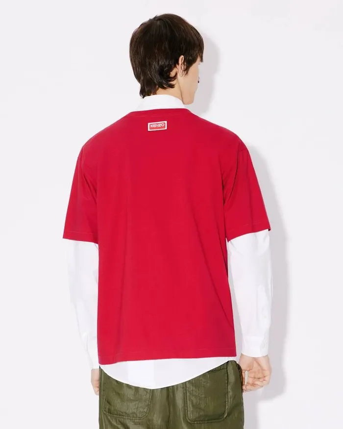 Kenzo TShirts And Polos Men Elephant039 Oversized Embroidered Tshirt Cherry