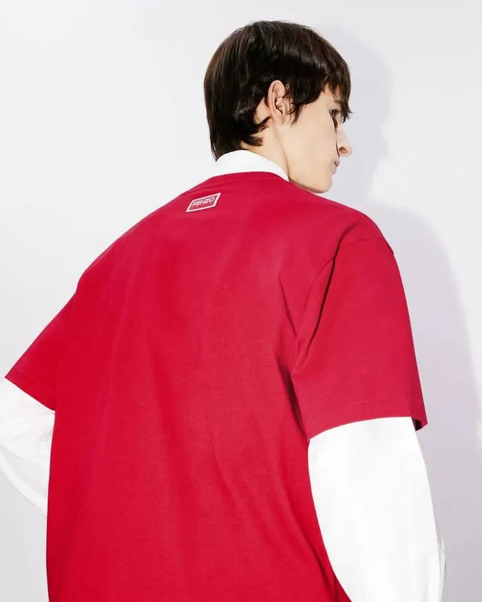 Kenzo TShirts And Polos Men Elephant039 Oversized Embroidered Tshirt Cherry