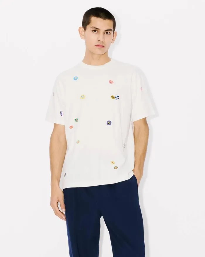 Kenzo TShirts And Polos Men Fruit Stickers039 Classic Tshirt Off White