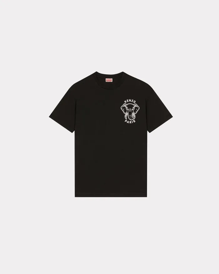 Kenzo TShirts And Polos Men Varsity Jungle039 Elephant Tshirt Black