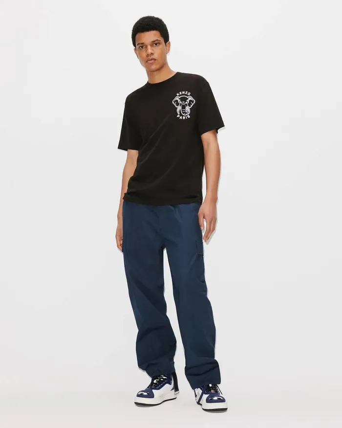 Kenzo TShirts And Polos Men Varsity Jungle039 Elephant Tshirt Black