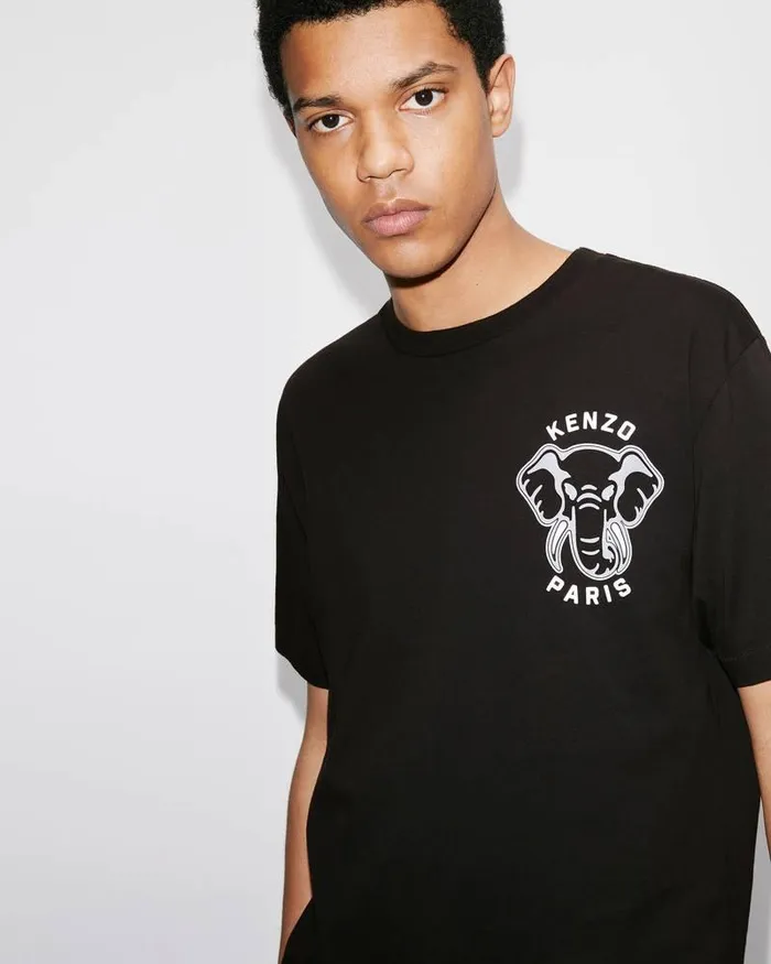 Kenzo TShirts And Polos Men Varsity Jungle039 Elephant Tshirt Black