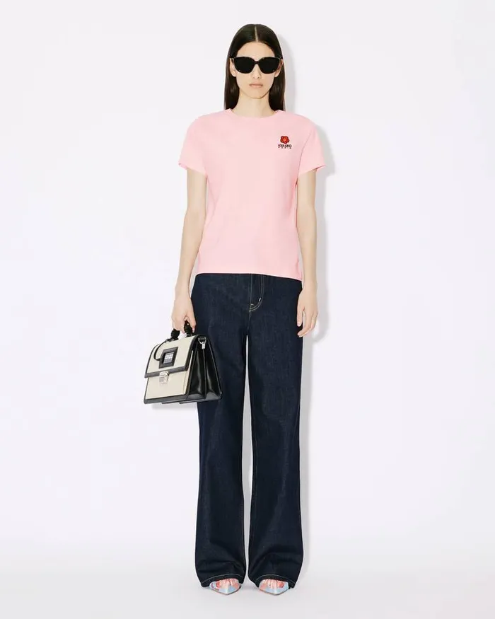 Kenzo TShirts And Polos Women 039Boke Flower039 Embroidered Tshirt Faded Pink