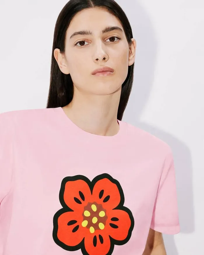 Kenzo TShirts And Polos Women 039Boke Flower039 Loosefit Tshirt Faded Pink