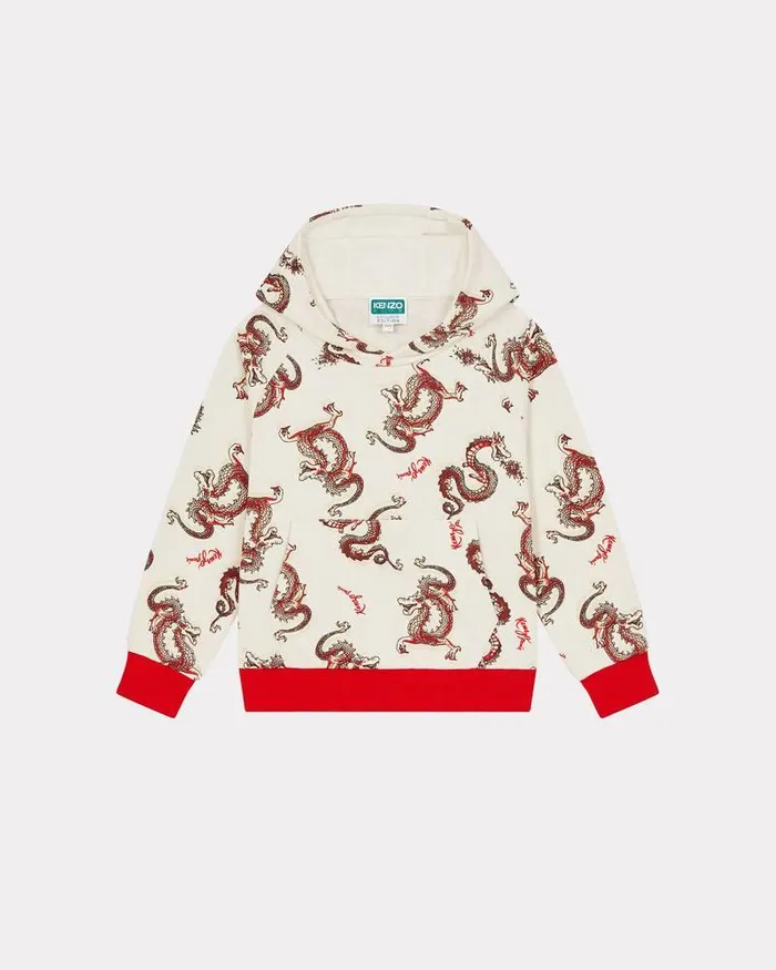 Kenzo TShirts And Sweatshirts Kids Year Of The Dragon039 Printed Cotton Sweatshirt Cream