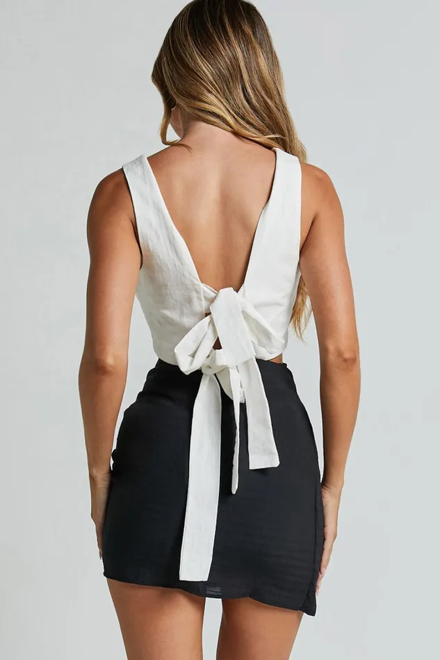 Kerzi Mini Skirt 8211 Tie Front Wrap Skirt In Black Women Showpo Curve Clothes