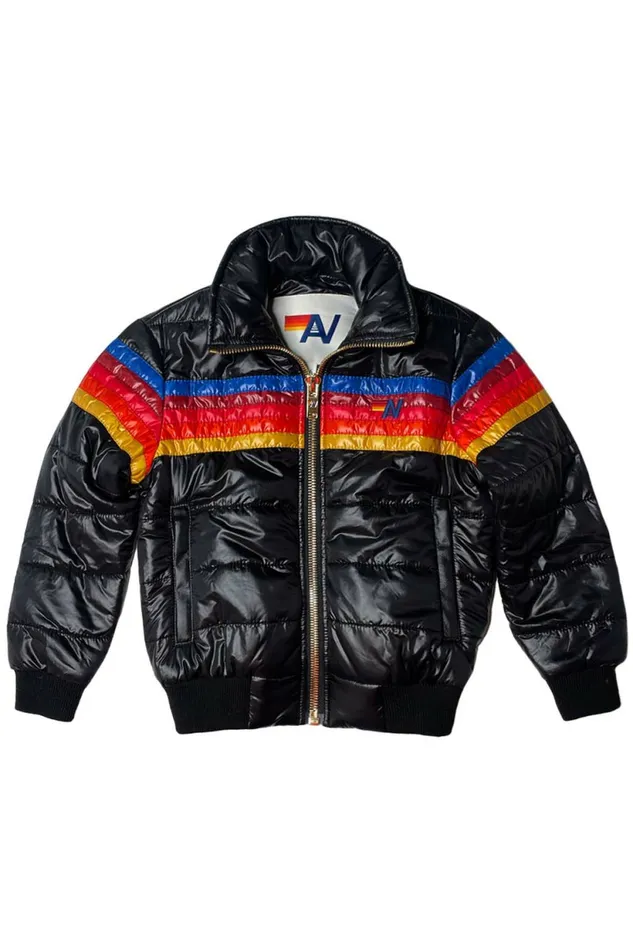 Kids 5 STRIPE KIDS TRAVELER JACKET 8211 BLACK GLOSSY Aviator Nation