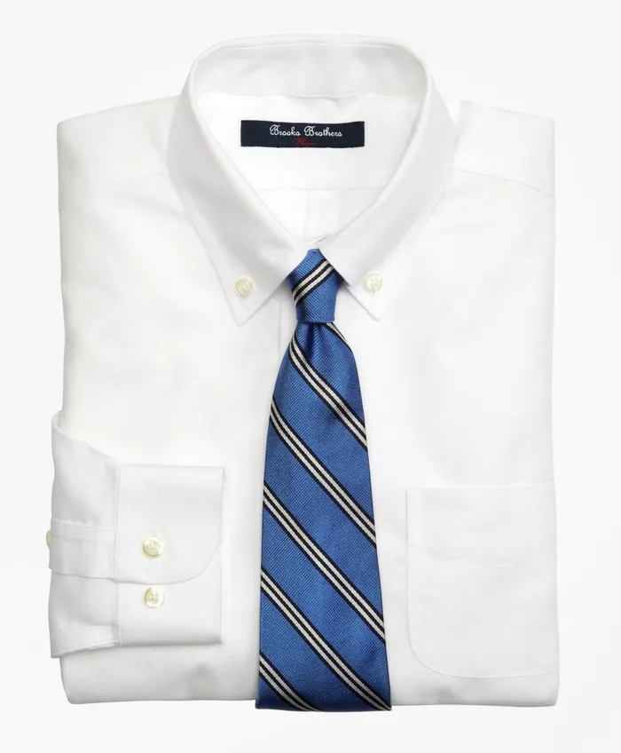 Kids Boys NonIron Supima Oxford Polo ButtonDown Dress Shirt White Brooks Brothers Shirts
