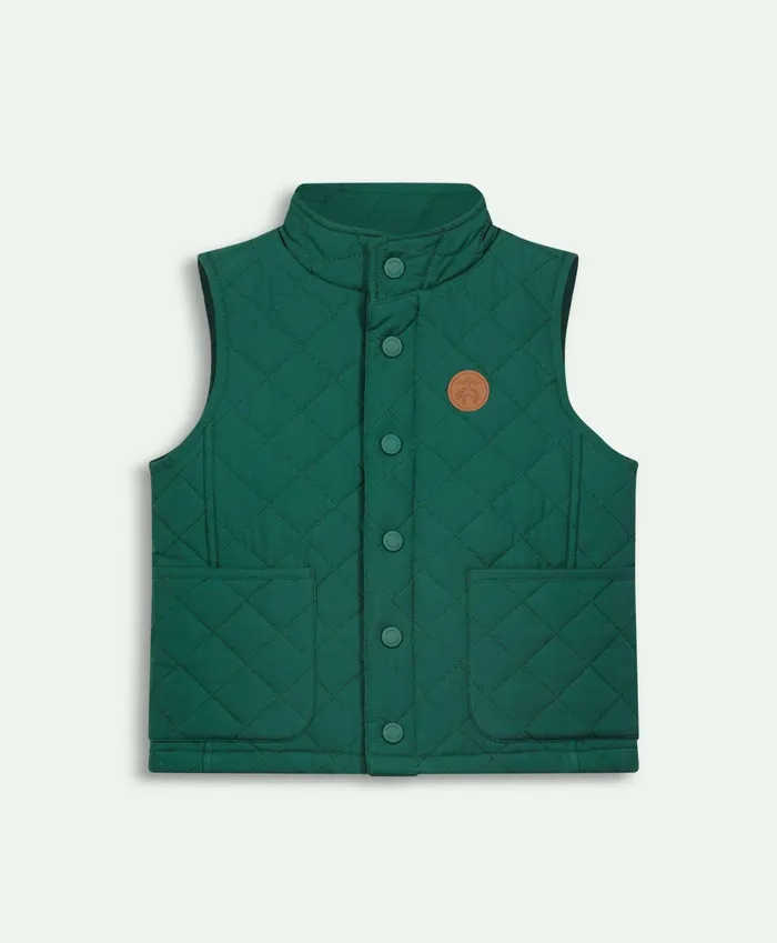 Kids Boys Quilted Vest Green Brooks Brothers Coats and Jackets