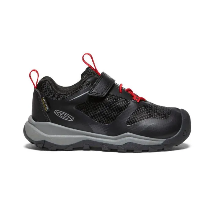Kids KEEN Hike Little Kids039 Wanduro Low Waterproof Black Leather Shoe