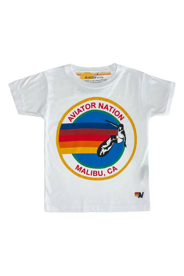 Kids KID039S AVIATOR NATION MALBU TEE 8211 WHITE Aviator Nation
