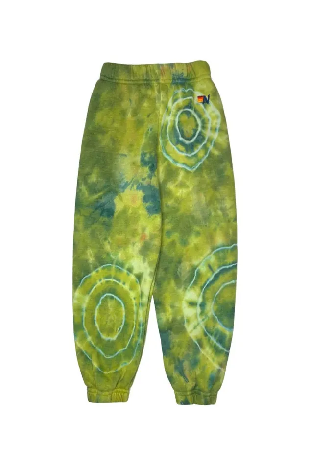 Kids KID039S HAND DYED SWEATPANTS 8211 TIE DYE GREEN YELLOW Aviator Nation Kids KID039S HAND DYED SWEATPANTS 8211 TIE DYE GREEN YELLOW Aviator Nation