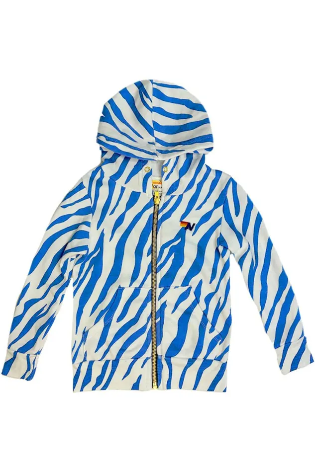 Kids KID039S TIGER ZIP HOODIE 8211 BLUE TIGER Aviator Nation