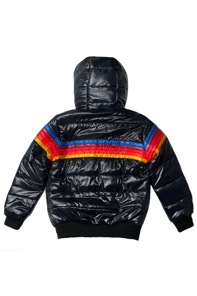 Kids KIDS 5 STRIPE TREKKER JACKET 8211 GLOSSY BLACK Aviator Nation Kids KIDS 5 STRIPE TREKKER JACKET 8211 GLOSSY BLACK Aviator Nation