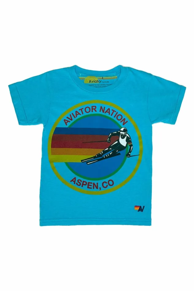 Kids KIDS AVIATOR NATION ASPEN TEE 8211 NEON BLUE Aviator Nation