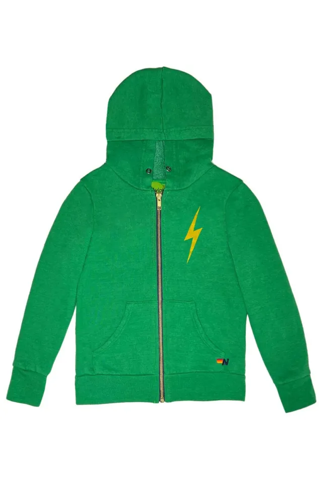 Kids KIDS BOLT PRINT ZIP HOODIE 8211 KELLY GREEN Aviator Nation