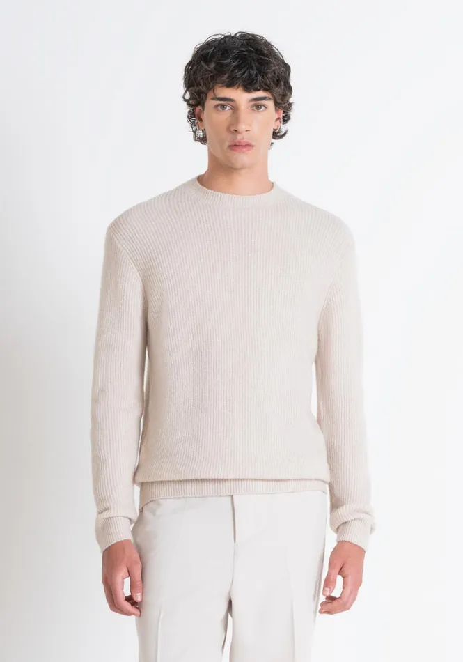 Knitwear Men Antony Morato Regular Fit Sweater In Mohair Wool Blend With Tiger Print Paper Knitwear Men Antony Morato Regular Fit Sweater In Mohair Wool Blend With Tiger Print Paper