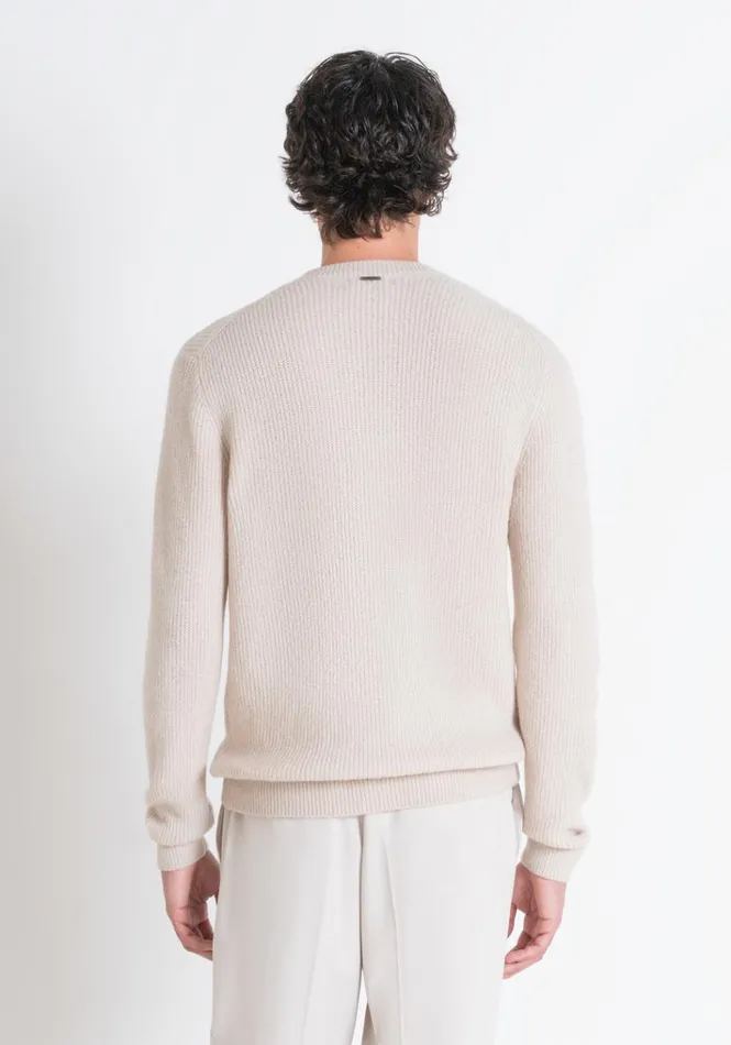 Knitwear Men Antony Morato Regular Fit Sweater In Mohair Wool Blend With Tiger Print Paper