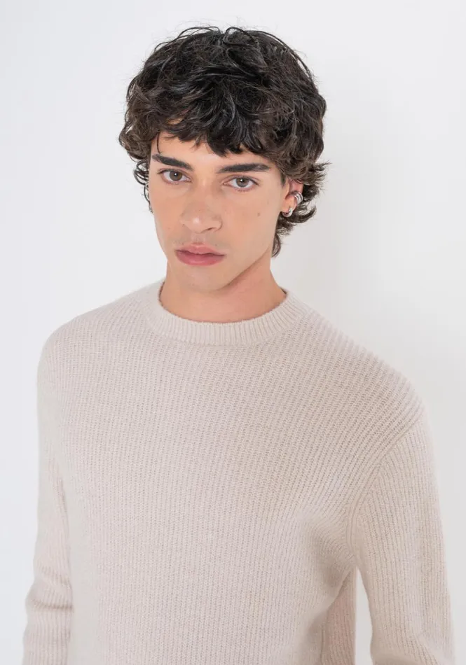 Knitwear Men Antony Morato Regular Fit Sweater In Mohair Wool Blend With Tiger Print Paper