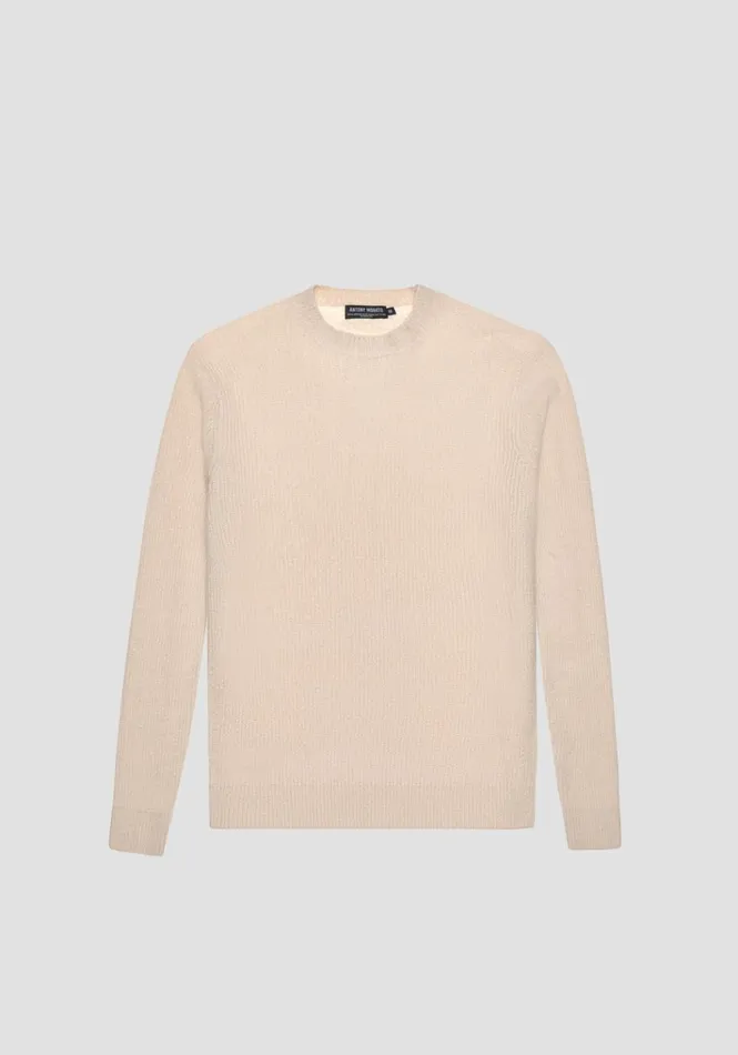 Knitwear Men Antony Morato Regular Fit Sweater In Mohair Wool Blend With Tiger Print Paper