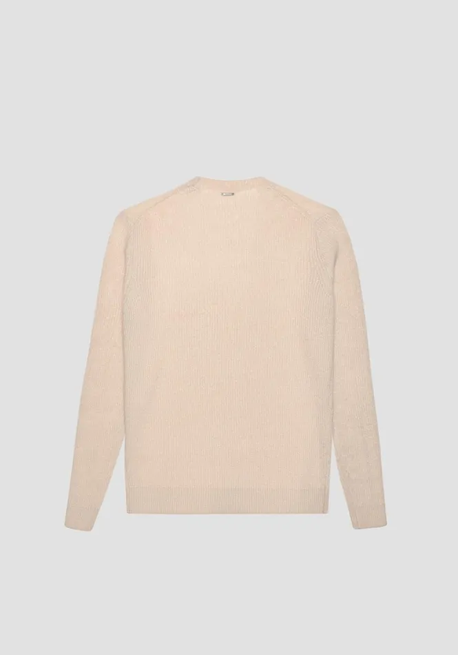 Knitwear Men Antony Morato Regular Fit Sweater In Mohair Wool Blend With Tiger Print Paper