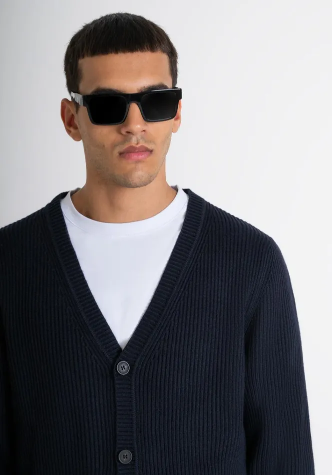 Knitwear Men Antony Morato Regular Fit Sweater In Wool Blend Blue Ink