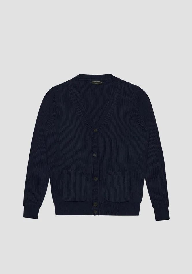 Knitwear Men Antony Morato Regular Fit Sweater In Wool Blend Blue Ink