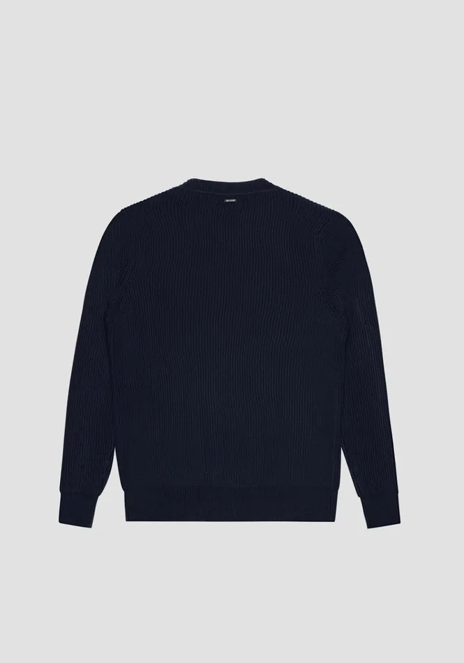 Knitwear Men Antony Morato Regular Fit Sweater In Wool Blend Blue Ink