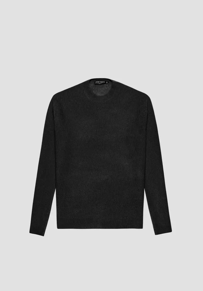 Knitwear Men Antony Morato Regular Fit Sweater In Wool Mohair Blend Yarn Rib Knitstitch Black Knitwear Men Antony Morato Regular Fit Sweater In Wool Mohair Blend Yarn Rib Knitstitch Black
