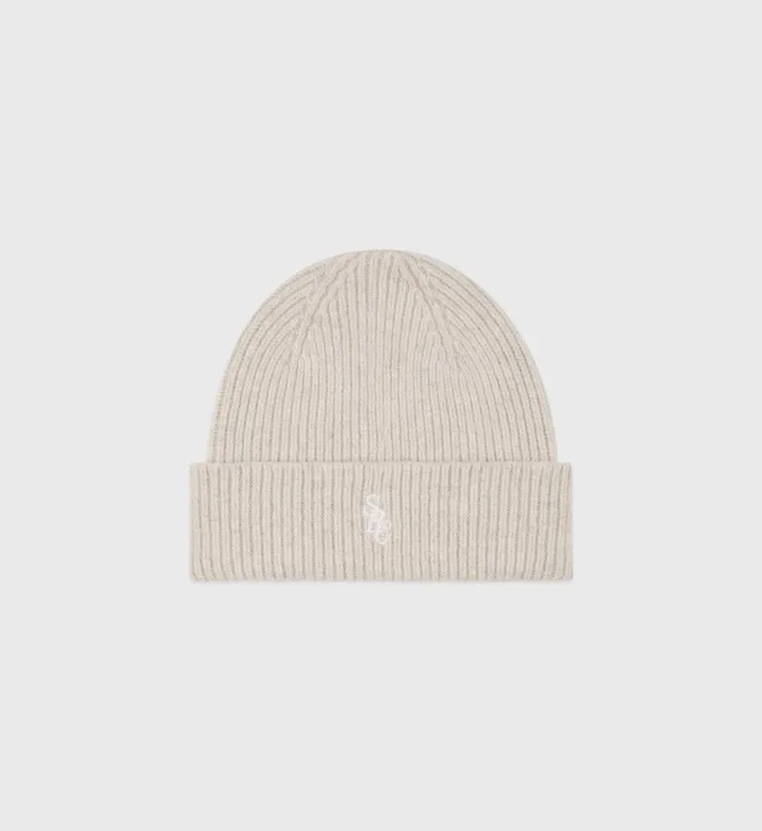 Knitwear Women Sporty and Rich SRC Wool Beanie 8211 CreamWhite