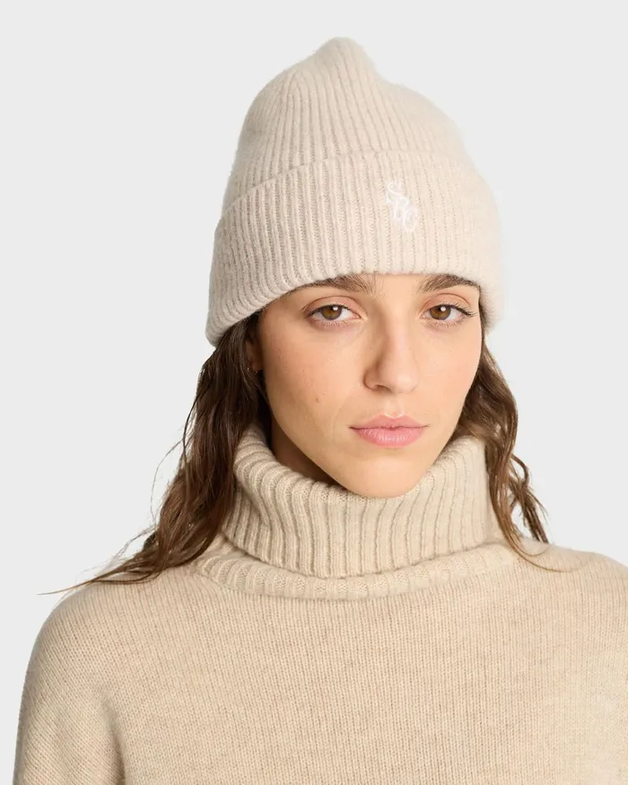 Knitwear Women Sporty and Rich SRC Wool Beanie 8211 CreamWhite
