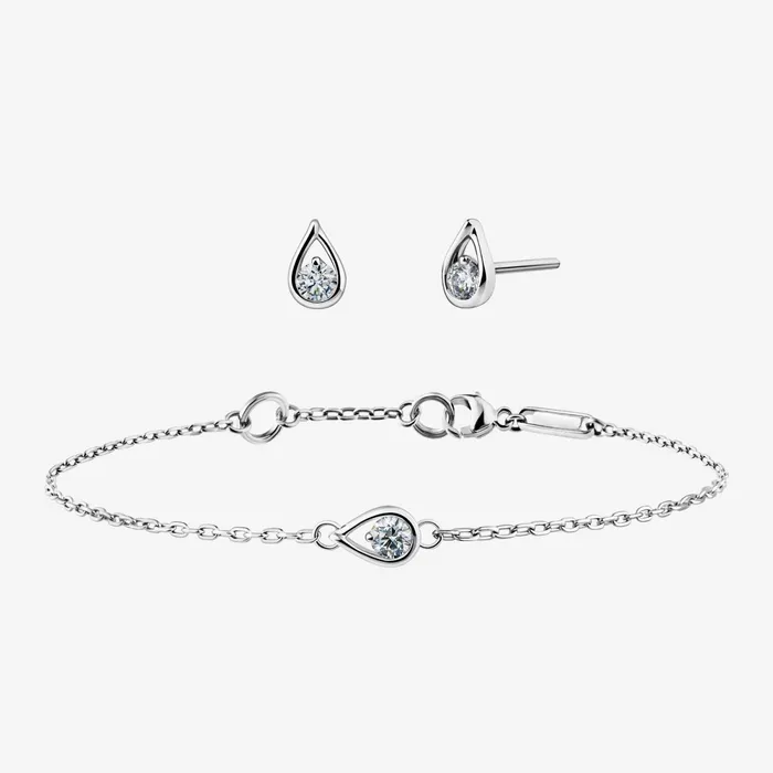 LabGrown Diamond Bracelets Women Pandora Online Infinite Sterling Silver 015 Carat Sparkling Teardrop Chain Bracelet And Earrings Set LabGrown Diamond Bracelets Women Pandora Online Infinite Sterling Silver 015 Carat Sparkling Teardrop Chain Bracelet And Earrings Set