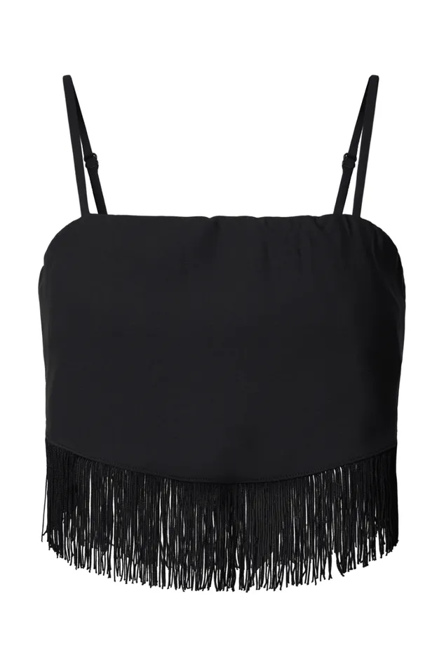 Lassey Cami 8211 Fringe Trim Bandana In Black Women Showpo Tops