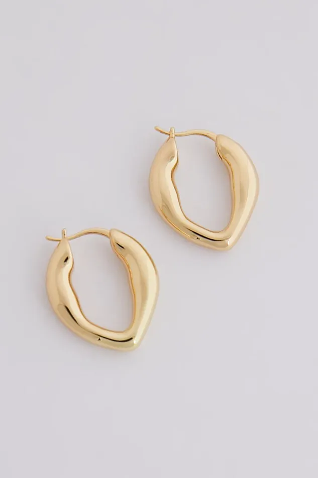 Lejia Irregular Shape Hoop Earrings In Gold Women Showpo Earrings
