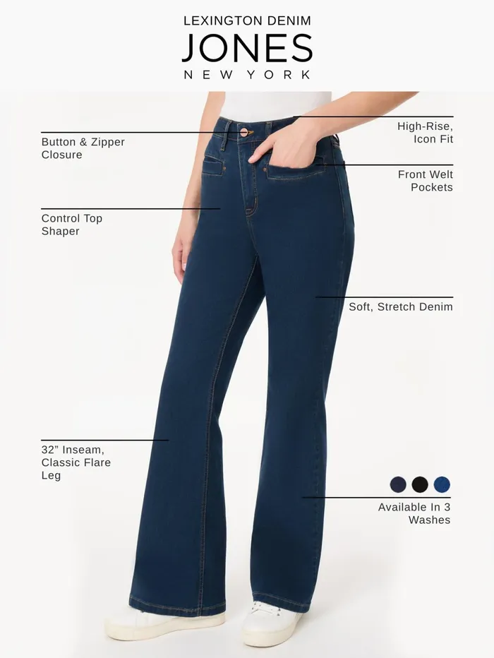 Lexington High Rise Flare Jeans Onyx Wash Women Jones New York Pants and Skirts Lexington High Rise Flare Jeans Onyx Wash Women Jones New York Pants and Skirts